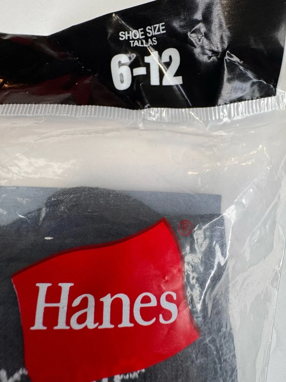 New Supreme x Hanes Crew Socks 2 Pairs Men's Size 6-12 Black Cotton Stretch